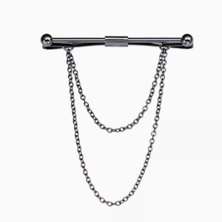 YVONLI Lucky button Tassel Chain Collar Clip