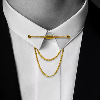 YVONLI Lucky button Tassel Chain Collar Clip