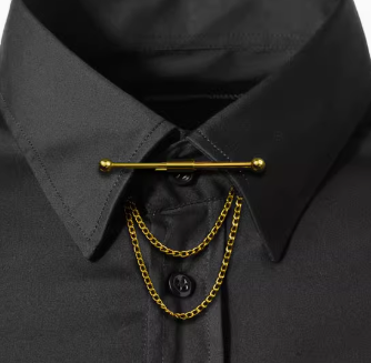 YVONLI Lucky button Tassel Chain Collar Clip