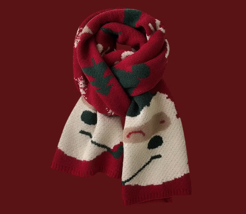 YVONLI Lucky button Red scarf