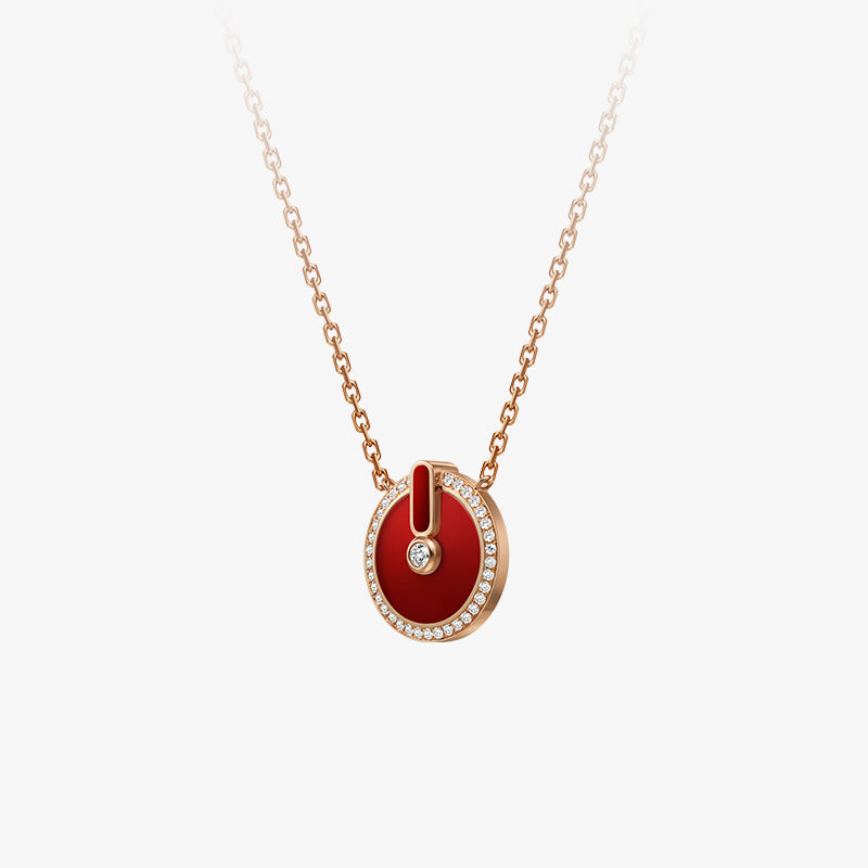 YVONLI CHOSEN ONE series Claret Agate full diamonds Pendant 18 Karat Gold Necklace (L)