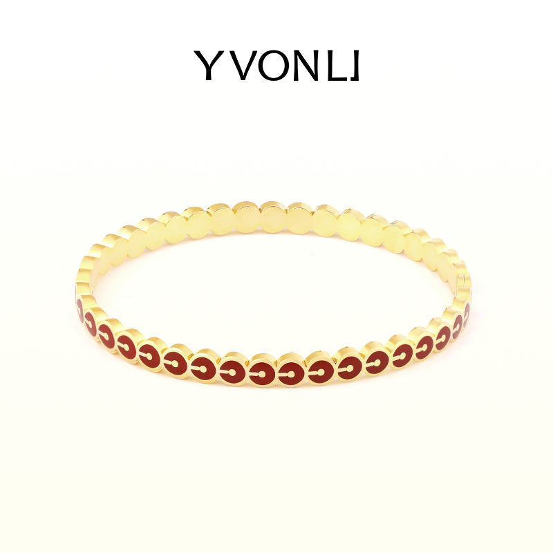 Yvon Li"Uppermost"série rond bracelet