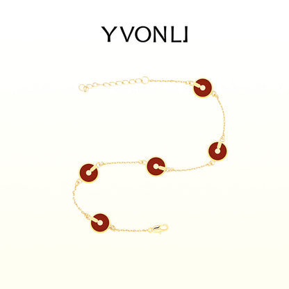 Yvon Li"Uppermost"series redondo cuerda simple grande joya pulsera