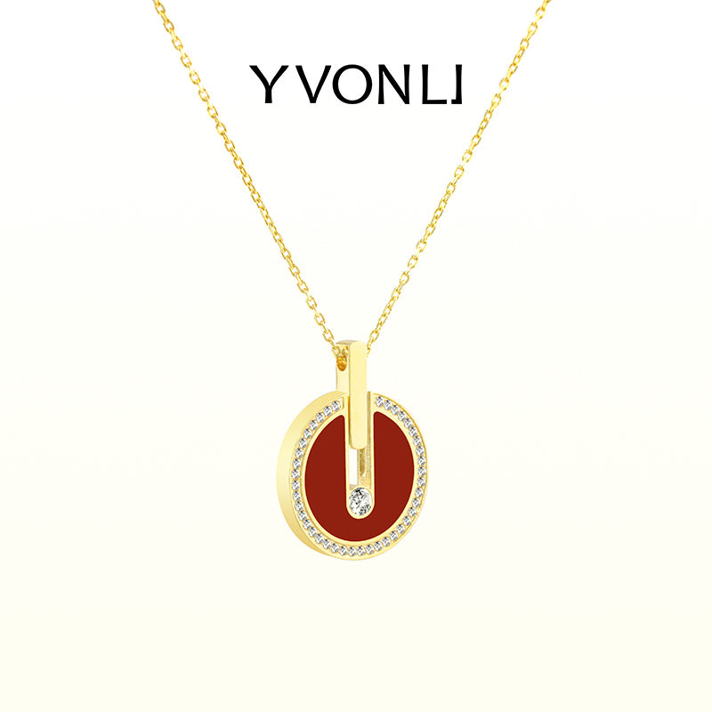 YVONLI"Uppermost"series large gemstone necklace