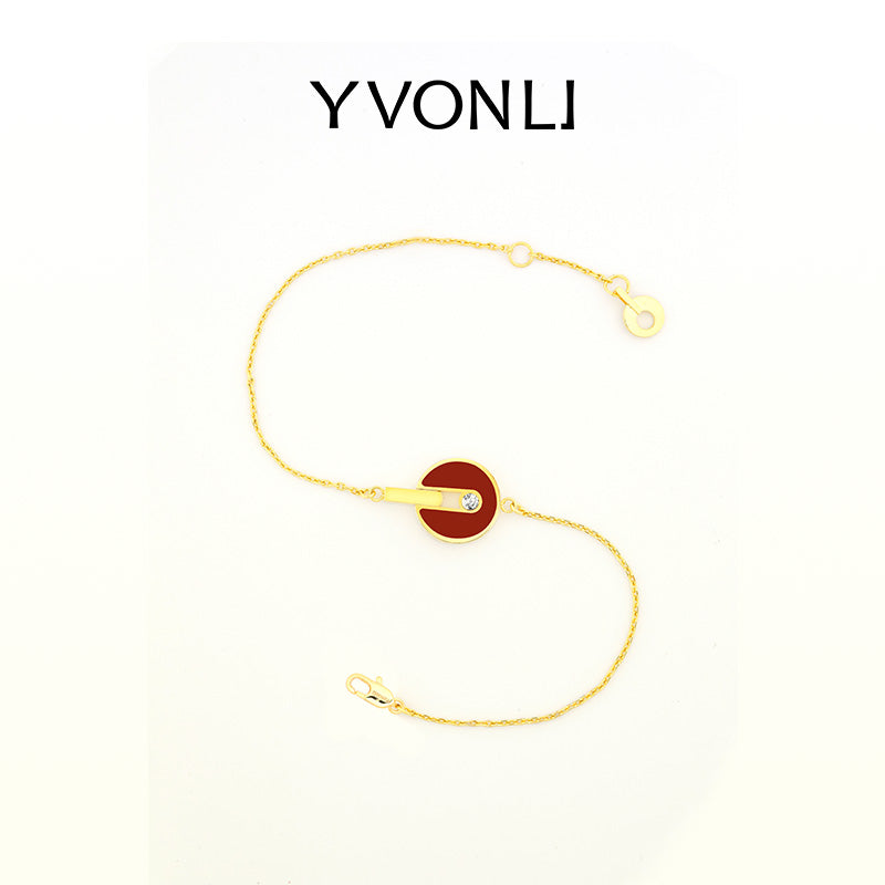 Yvon Li"Uppermost"series redondo cuerda simple joya pulsera