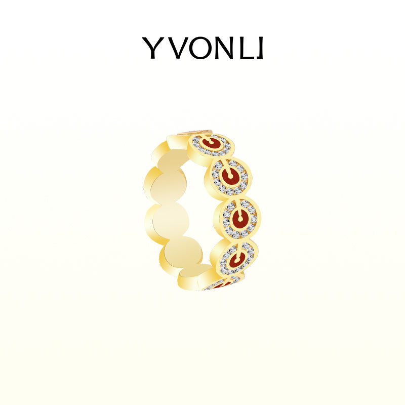 YVONLI"Uppermost"series round large gemstones ring