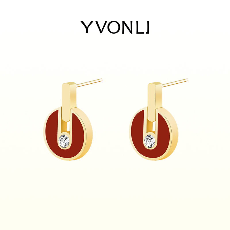 YVONLI"Uppermost"series gemstones earrings