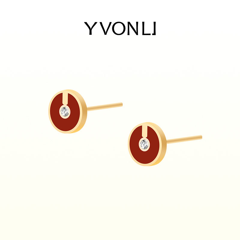 YVONLI"Uppermost"series round gemstones earrings