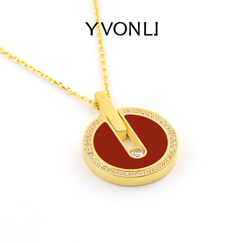 YVONLI"Uppermost"series large gemstone necklace