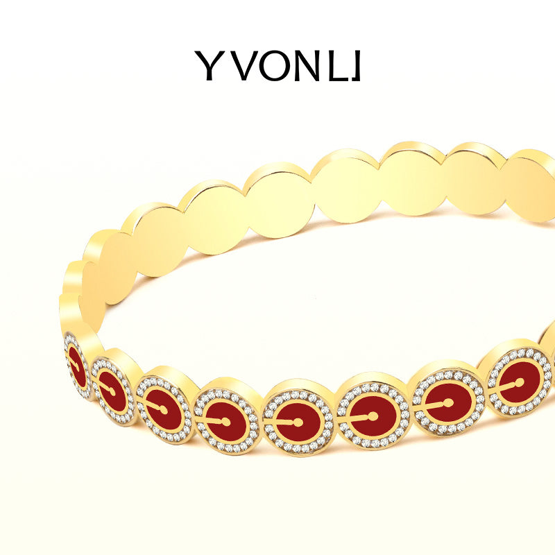 YVONLI"Uppermost"series round large gemstone bracelet