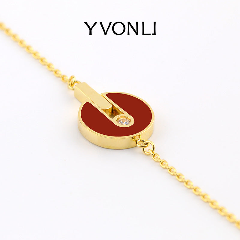 Yvon Li"Uppermost"series redondo cuerda simple joya pulsera