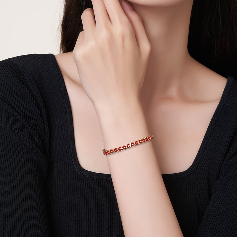 Yvon Li"Uppermost"série rond bracelet