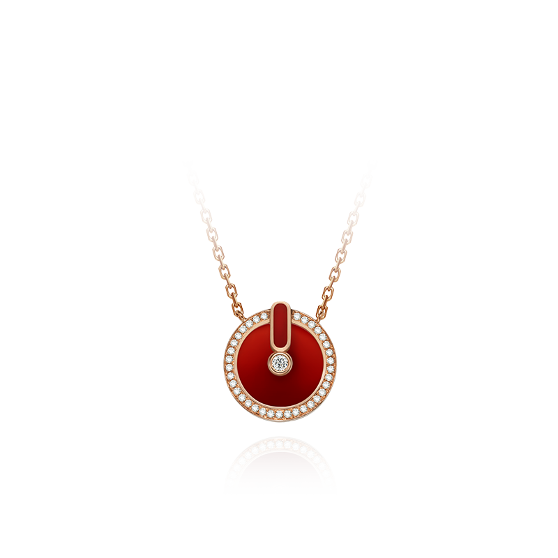 YVONLI CHOSEN ONE series Claret Agate full diamonds Pendant 18 Karat Gold Necklace (L)