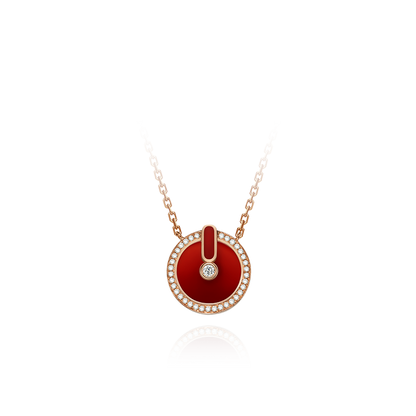 YVONLI CHOSEN ONE series Claret Agate full diamonds Pendant 18 Karat Gold Necklace (L)