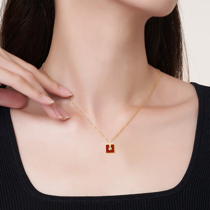 YVONLI"Uppermost"series square gemstone necklace