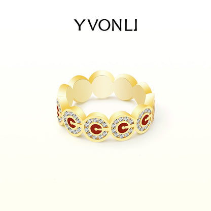 YVONLI"Uppermost"series round large gemstones ring