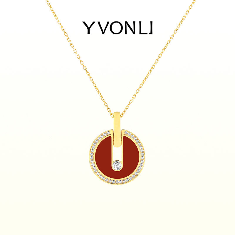 YVONLI"Uppermost"series large gemstone necklace