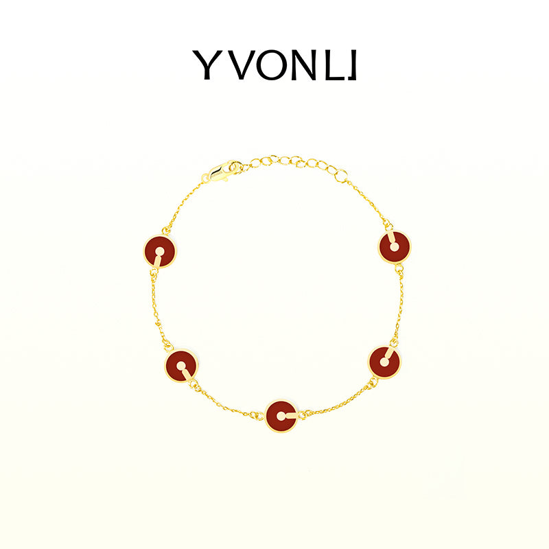 YVONLI"Uppermost"series round single rope large gemstone bracelet