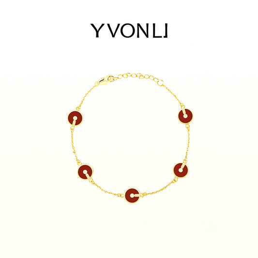 YVONLI"Uppermost"series round single rope large gemstone bracelet