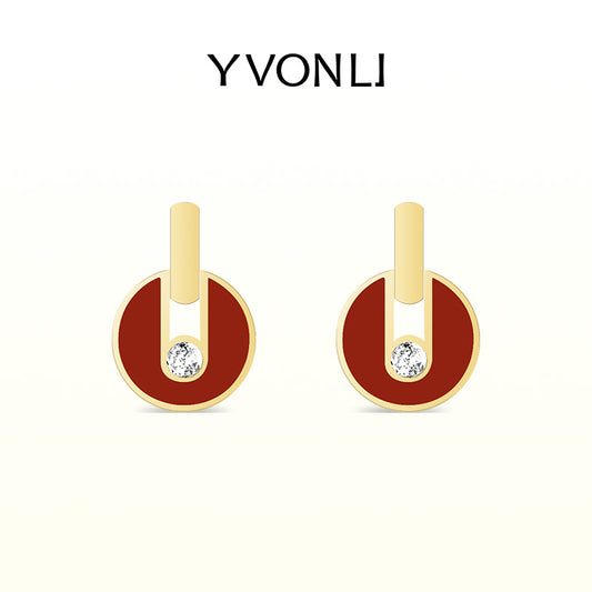 YVONLI"Uppermost"series gemstones earrings