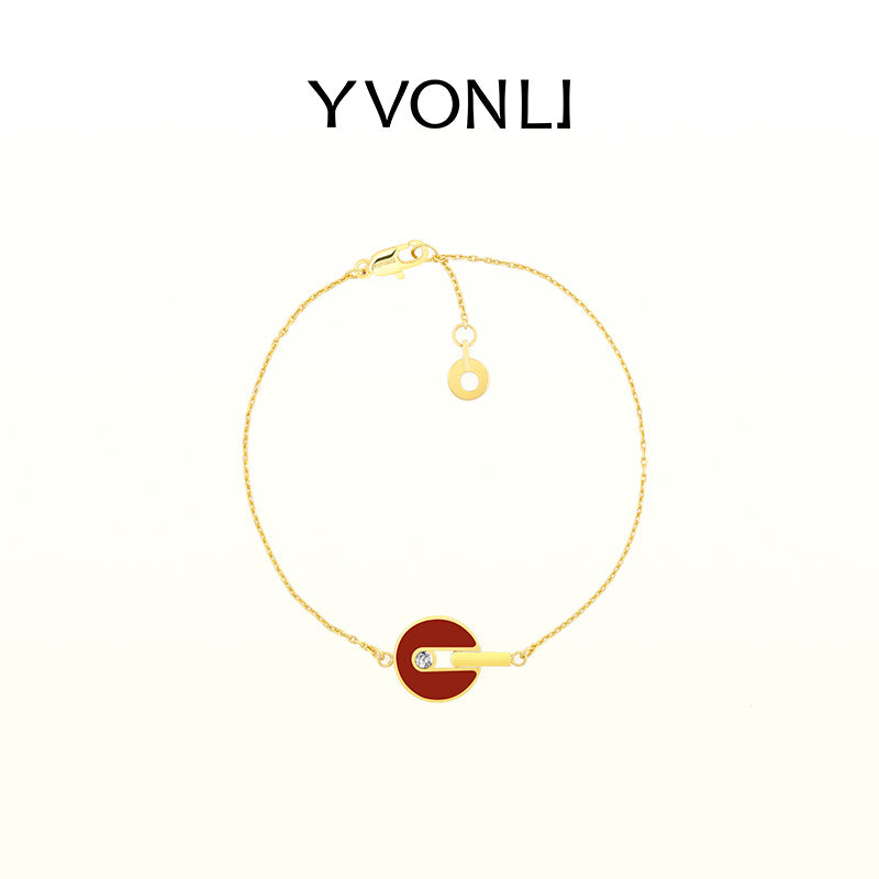 Yvon Li"Uppermost"series redondo cuerda simple joya pulsera