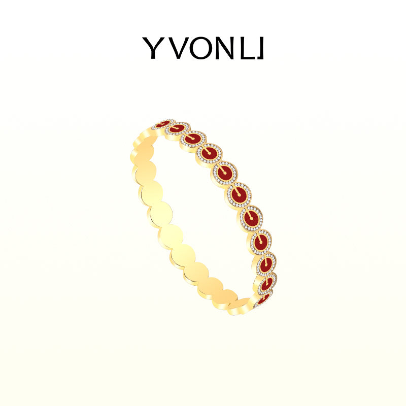 YVONLI"Uppermost"series round large gemstone bracelet