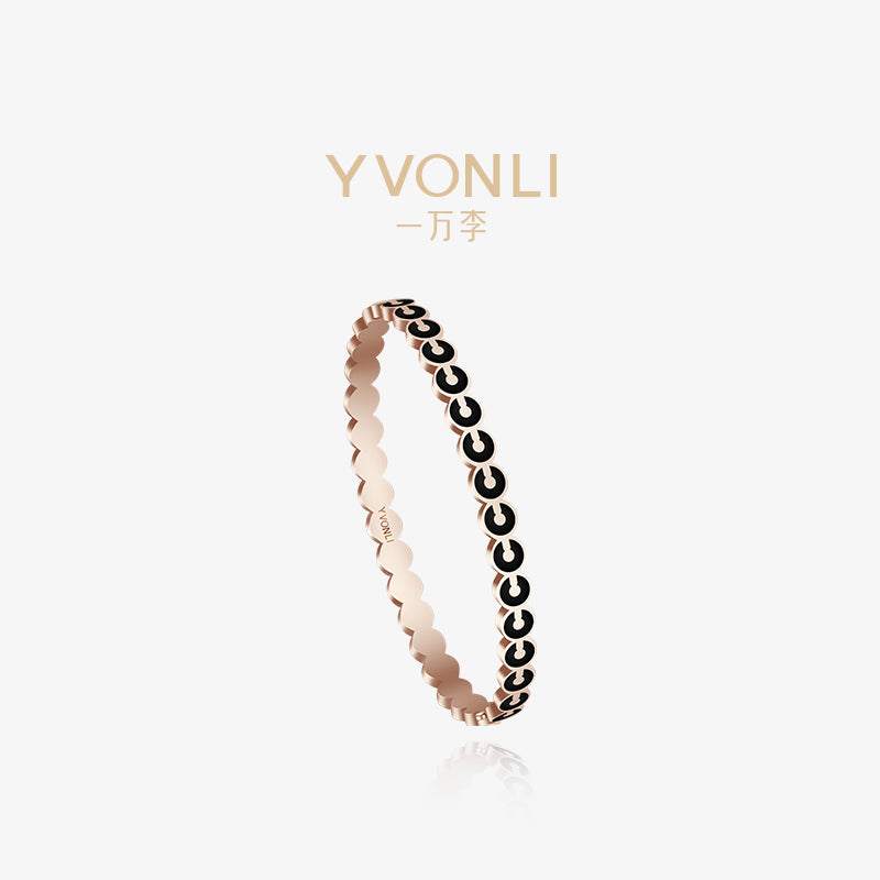 YVONLI CHOSEN ONE series BLACK AGATE Full lucky & Diamond (optional) 18 Karat Gold Bracelet