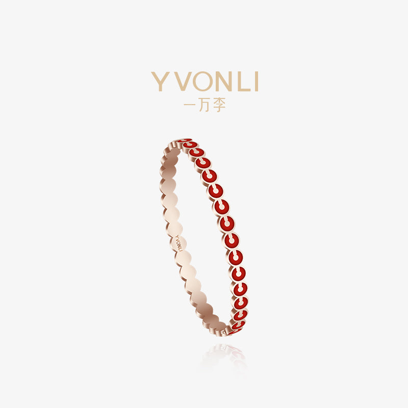 YVONLI CHOSEN ONE series Claret Agate Full lucky&diamonds(optional) 18 Karat Gold Bracelet