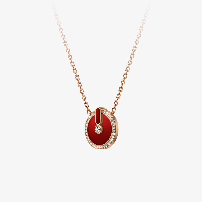 YVONLI CHOSEN ONE series Claret Agate full diamonds Pendant 18 Karat Gold Necklace (M)