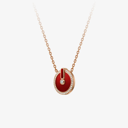 YVONLI CHOSEN ONE series Claret Agate full diamonds Pendant 18 Karat Gold Necklace (M)