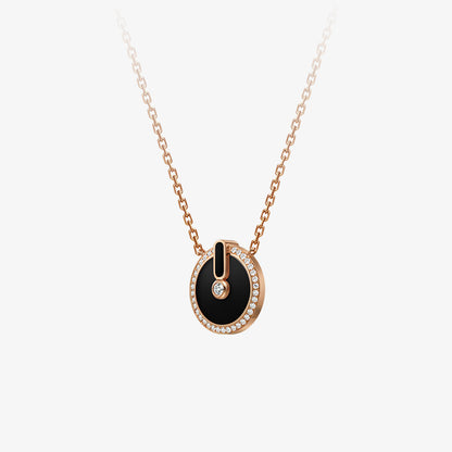 YVONLI CHOSEN ONE series  BLACK AGATE full diamonds Pendant 18 Karat Gold Necklace (M)