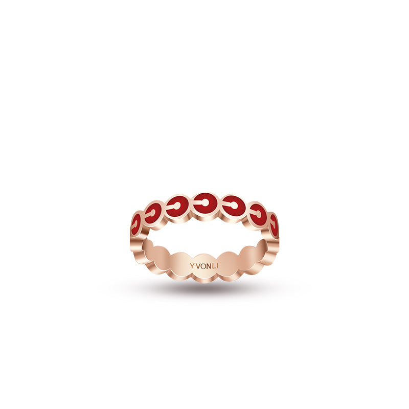 YVONLI CHOSEN ONE series Claret Agate Full lucky diamonds(optional) 18 Karat Gold Ring