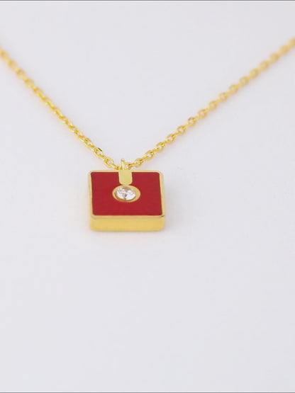 YVONLI"Uppermost"series square gemstone necklace