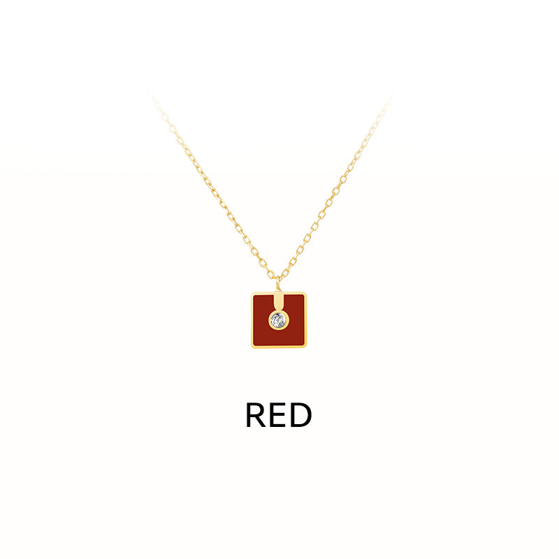 YVONLI"Uppermost"series square gemstone necklace