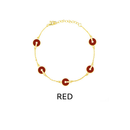 Yvon Li"Uppermost"series redondo cuerda simple grande joya pulsera